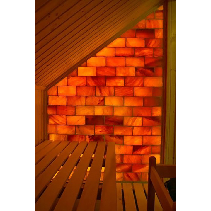 Polished himalayan salt bricks with notch 200x100x25mm
