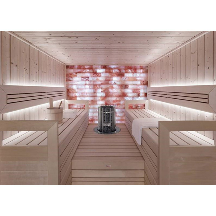 Polished himalayan salt bricks with notch 200x100x25mm