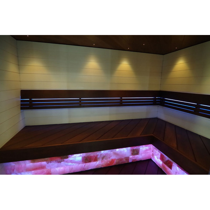 Polished himalayan salt bricks with notch 200x100x25mm
