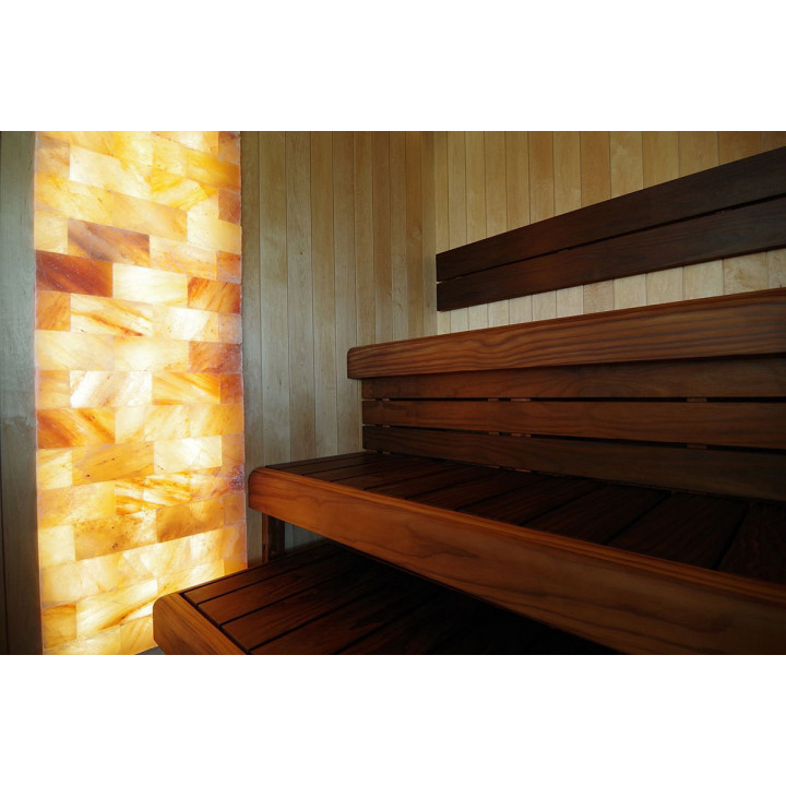 Polished himalayan salt bricks with notch 200x100x25mm