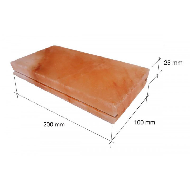Polished himalayan salt bricks with notch 200x100x25mm