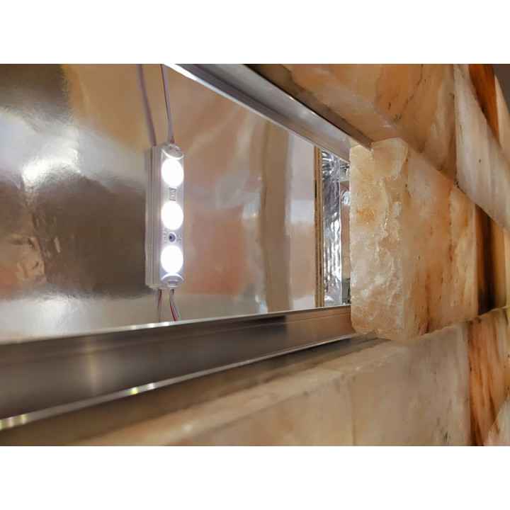 Polished himalayan salt bricks with notch 200x100x25mm