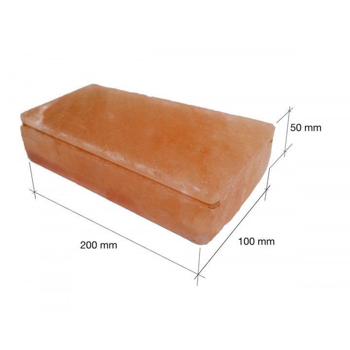 Polished himalayan salt bricks with notch 200x100x50mm