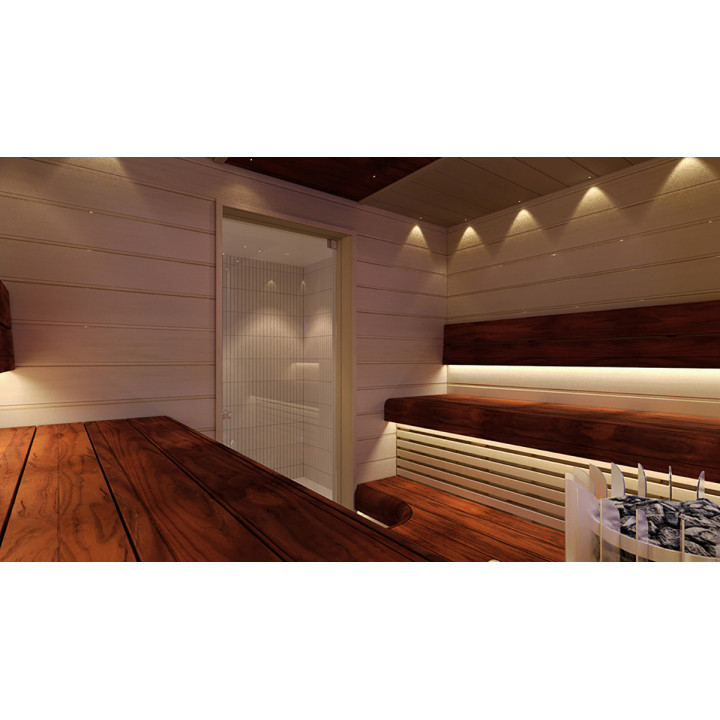 Sauna bench, Heat treated pine, 135x654x1800-2400mm