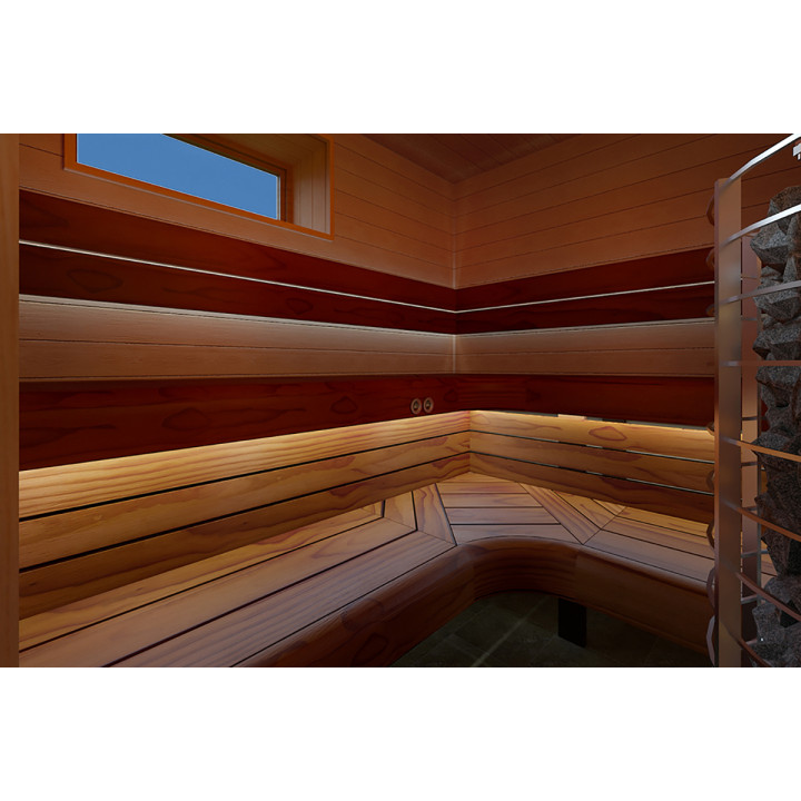 Corner module for modular sauna benches, pine 654x654 mm