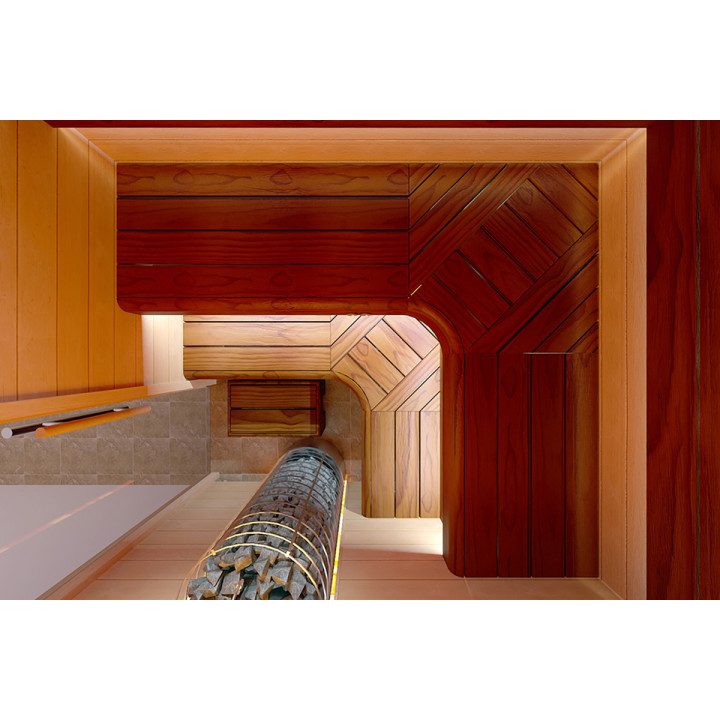 Corner module for modular sauna benches, pine 654x654 mm