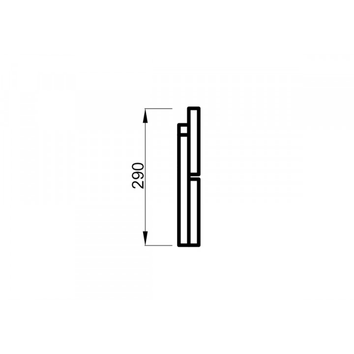 Backrest, heat treated pine 42x290x1750-2350mm