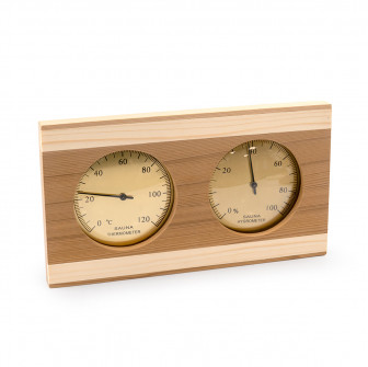 SAUFLEX thermo-hygrometer, cedar, golden color