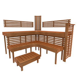Modular sauna bench PREMIUM, Thermo aspen  Modular sauna bench PREMIUM, Thermo aspen