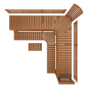 Modular sauna bench PREMIUM, Thermo aspen - 3 Modular sauna bench PREMIUM, Thermo aspen - 3