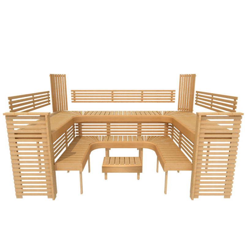Modular sauna bench PROFESSIONAL, 3200x2090mm Modular sauna bench PROFESSIONAL, 3200x2090mm