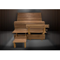 Modular sauna bench ERGONOMIC, Thermo aspen - 1