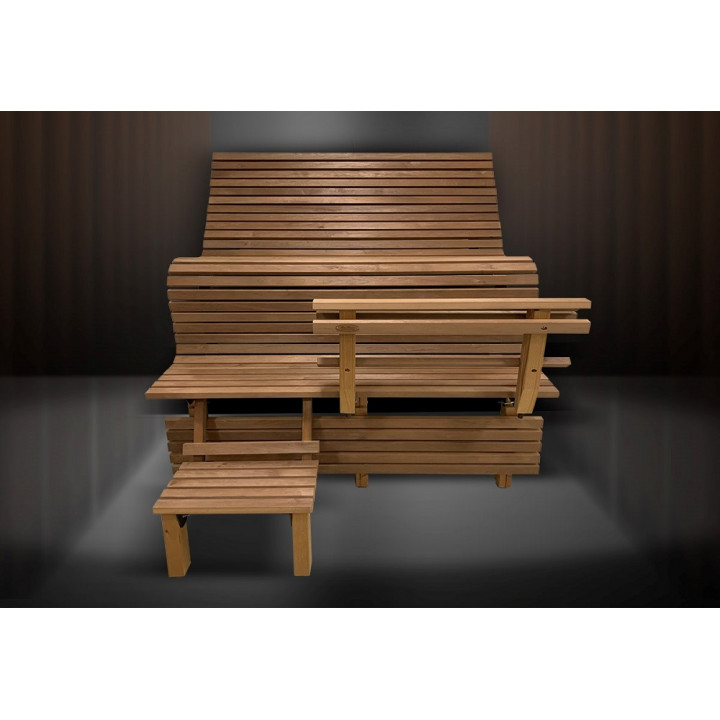 Modular sauna bench ERGONOMIC, Thermo aspen