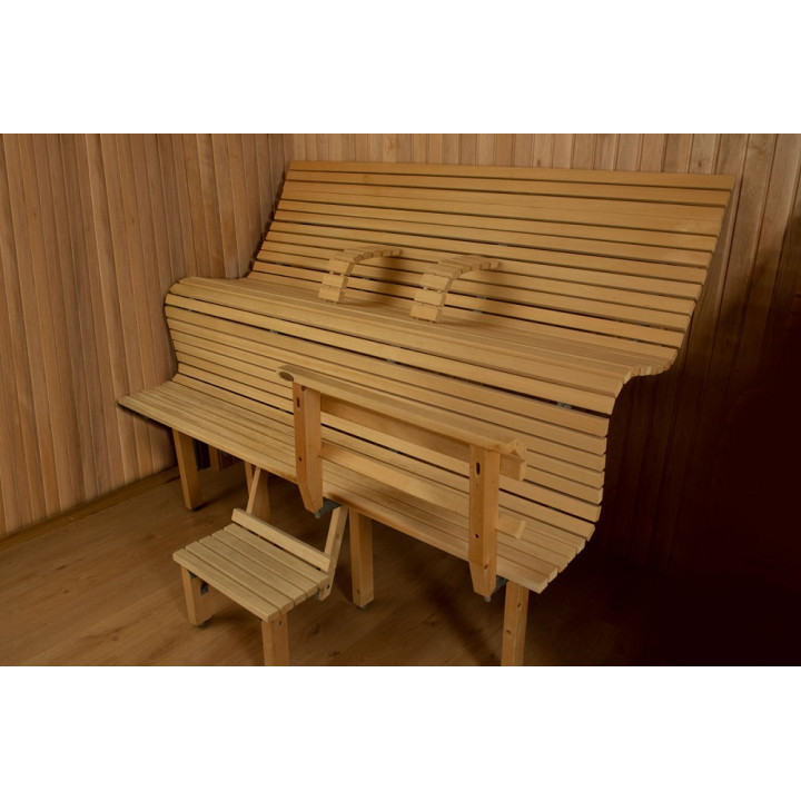 Modular sauna bench ERGONOMIC, Thermo aspen