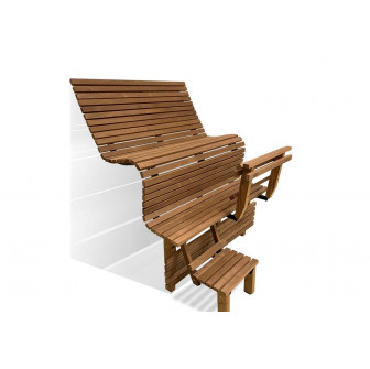 Modular sauna bench ERGONOMIC, Thermo aspen