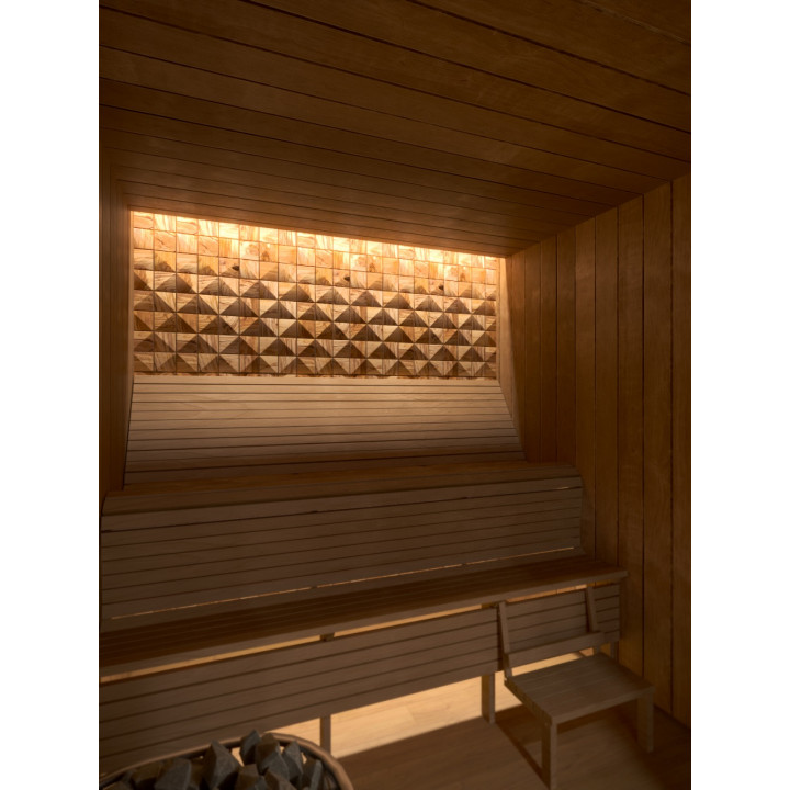 Modular sauna bench ERGONOMIC, Thermo aspen