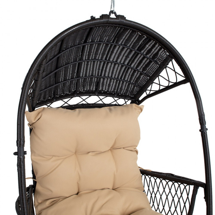 Hanging chair - TANJA, Dark brown