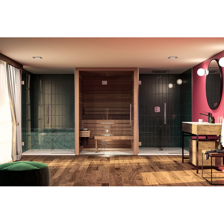 Auroom sauna cabin 150x150x205cm, with glass