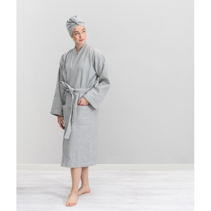 Bathrobe, L / XL, Light gray