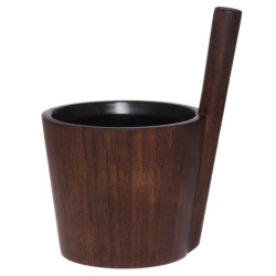 Rento Dark Bamboo Sauna Bucket with Black Insert, 5 L 