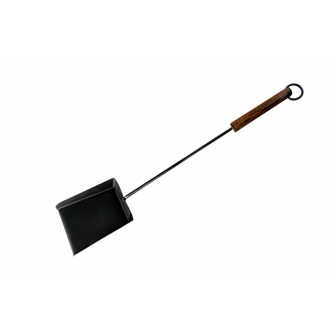 Fireplace shovel with wooden handle