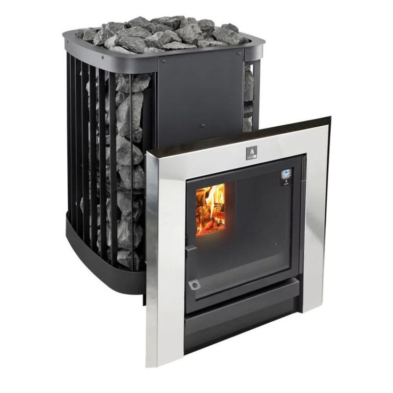 Woodburning sauna stove - KASTOR SAGA 30 T, chrome