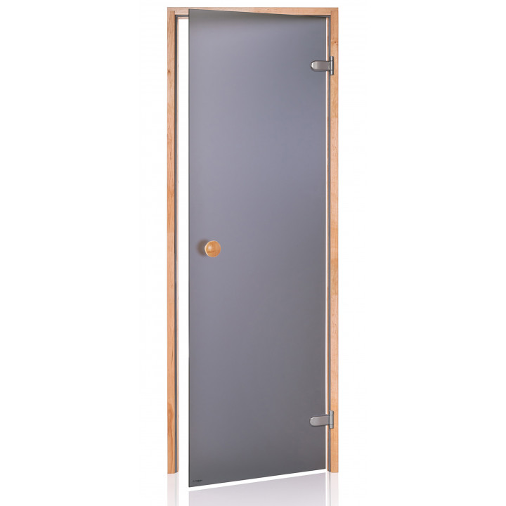 AD STANDART glass sauna doors, Matte glass, 80 x 200, Alder, Matte gray