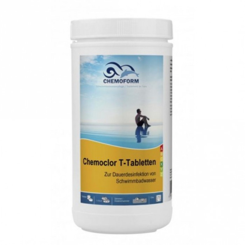 Slow dissolving chlorine CHEMOCLOR T-Tablets 20 g, 1 kg Slow dissolving chlorine CHEMOCLOR T-Tablets 20 g, 1 kg