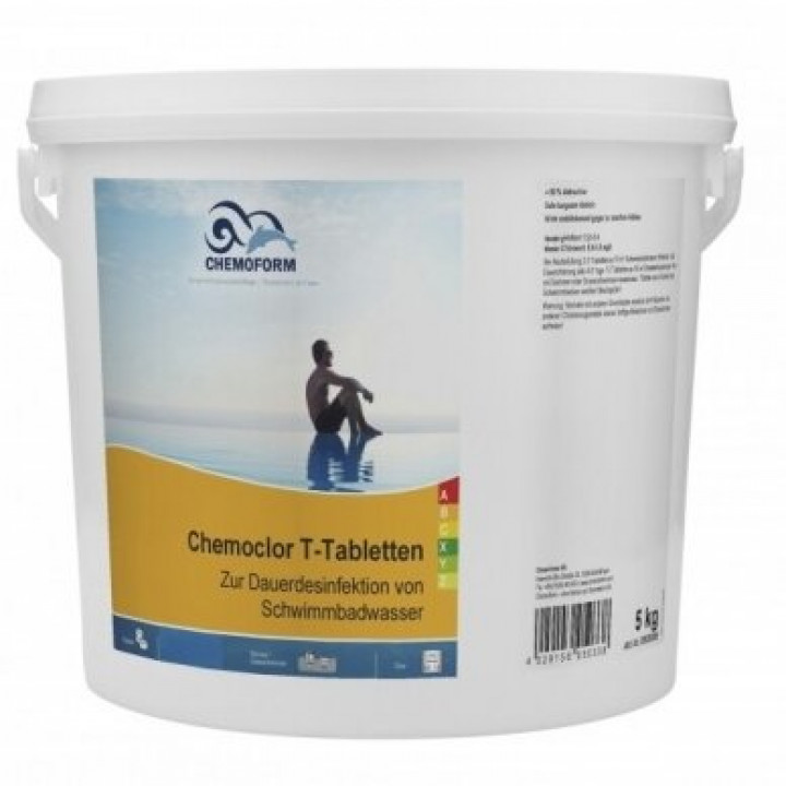 Slow dissolving chlorine CHEMOCLOR T-Tablets 20 g, 5 kg