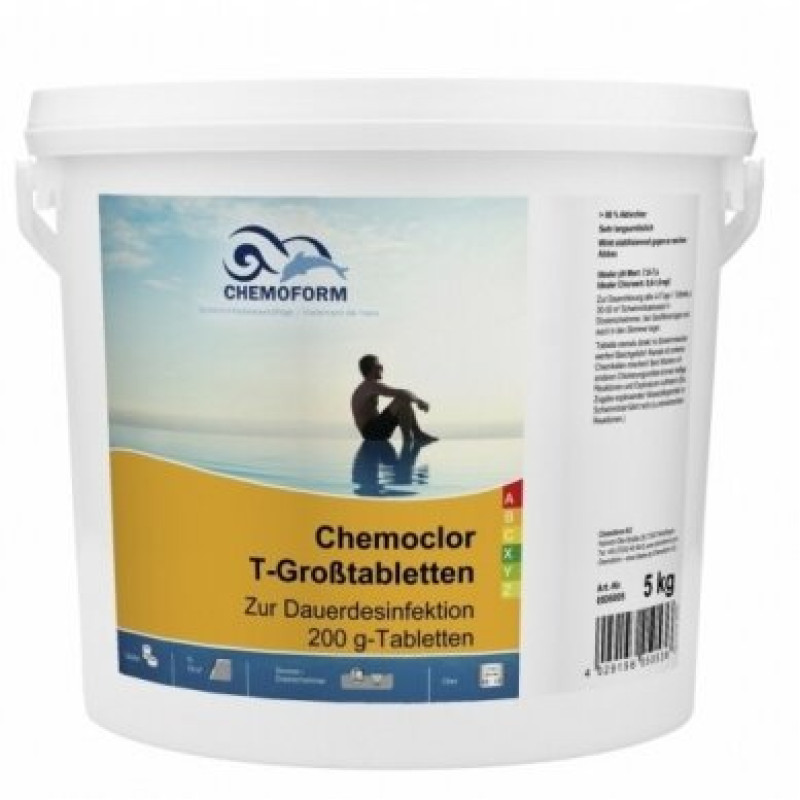 Slow dissolving chlorine CHEMOCLOR T-Tablets 200 g, 5 kg Slow dissolving chlorine CHEMOCLOR T-Tablets 200 g, 5 kg