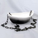 Ceramic container for scents - boat with chain - 1