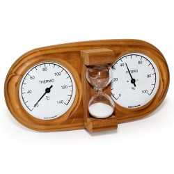 SAUNIA 3-in-1 thermo-hygrometer with sand timer 591L  SAUNIA 3-in-1 thermo-hygrometer with sand timer 591L