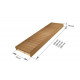 Sauna bench, Thermo aspen, 400x1600-2400 mm