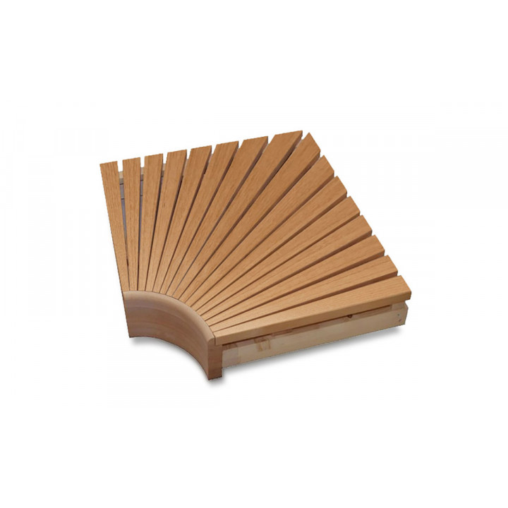 Corner module for modular sauna benches, 600x600 mm, Alder