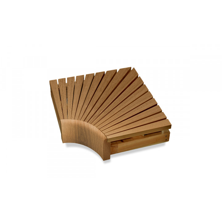 Corner module for modular sauna benches, 600x600, Heat-treated aspen