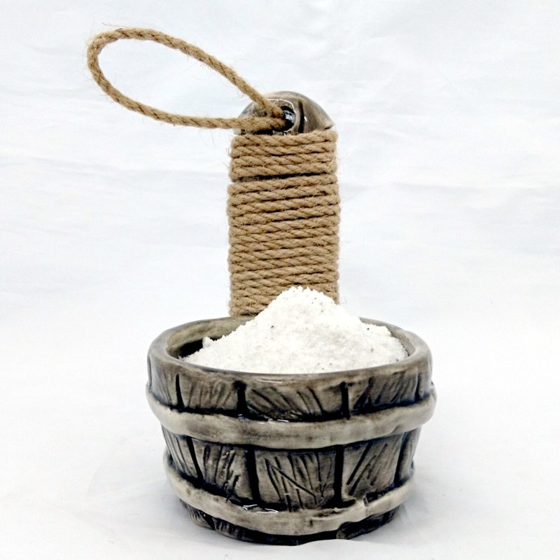 Ceramic salt container for sauna - barrel 200 ml