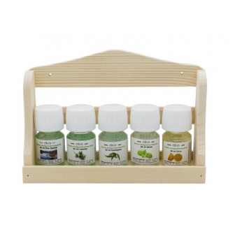 ELIGA fragrance set with wooden wall shelf