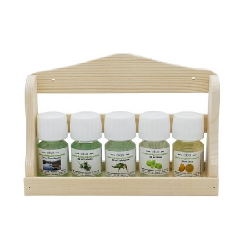 ELIGA fragrance set with wooden wall shelf ELIGA fragrance set with wooden wall shelf