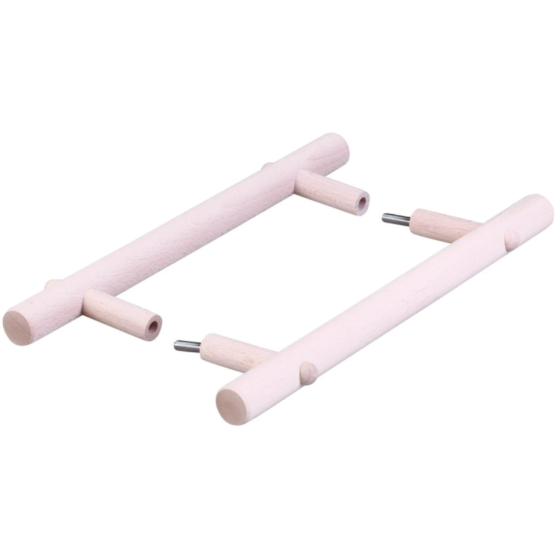 Wooden door handle set