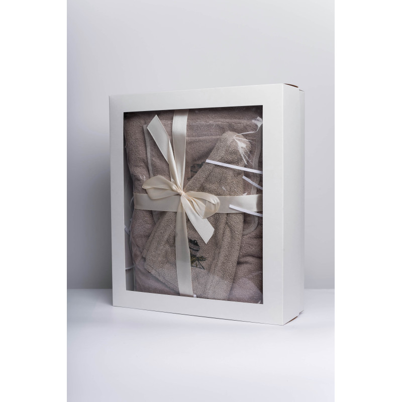 Gift set for Her - LINEN, 80x160 cm, in a gift box. Apron and hat for sauna Gift set for Her - LINEN, 80x160 cm, in a gift box. Apron and hat for sauna