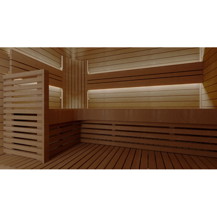 Armrest for modular sauna benches, thermo aspen