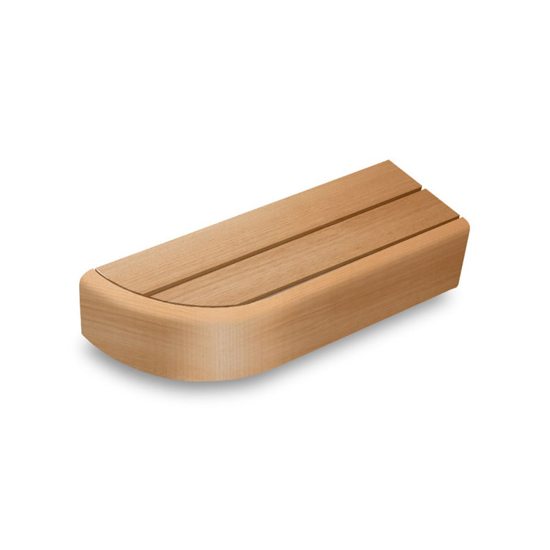 End bench element for modular sauna benches, Alder