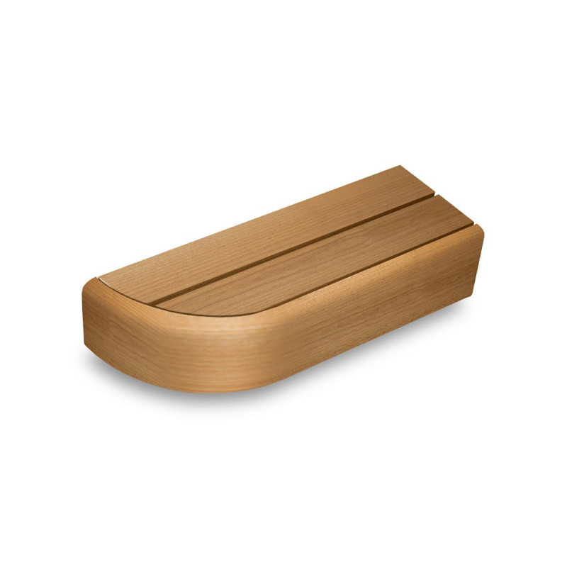 End bench element for modular sauna benches, Thermo aspen