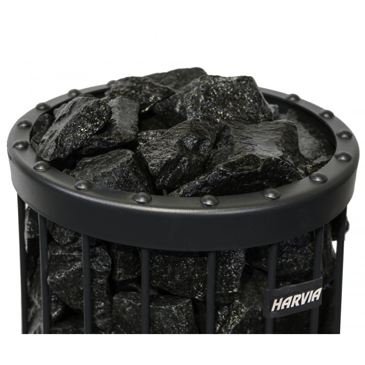 HARVIA stones, black vulcanite, 5-10 cm