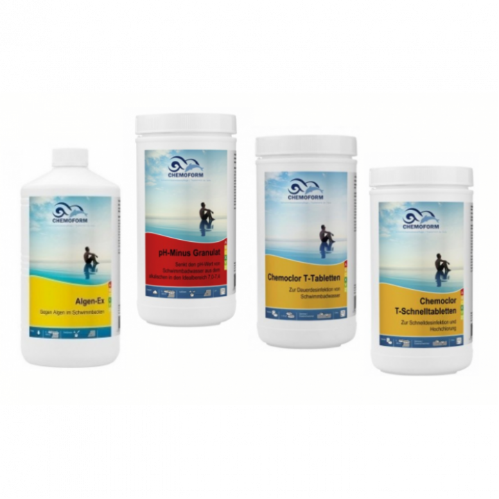 CHEMOFORM chemical kit for swimming pools with paper cartridge filter, small