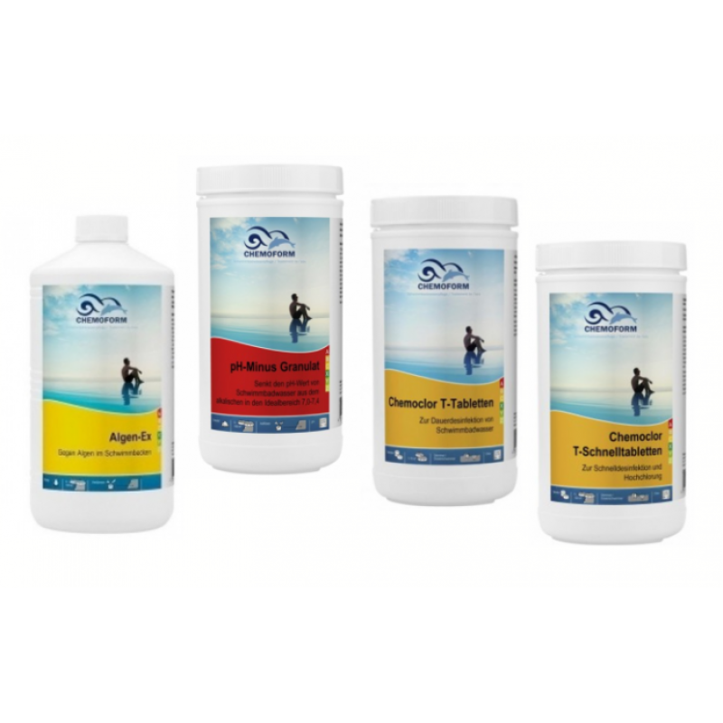CHEMOFORM chemical kit for swimming pools with paper cartridge filter, small CHEMOFORM chemical kit for swimming pools with paper cartridge filter, small