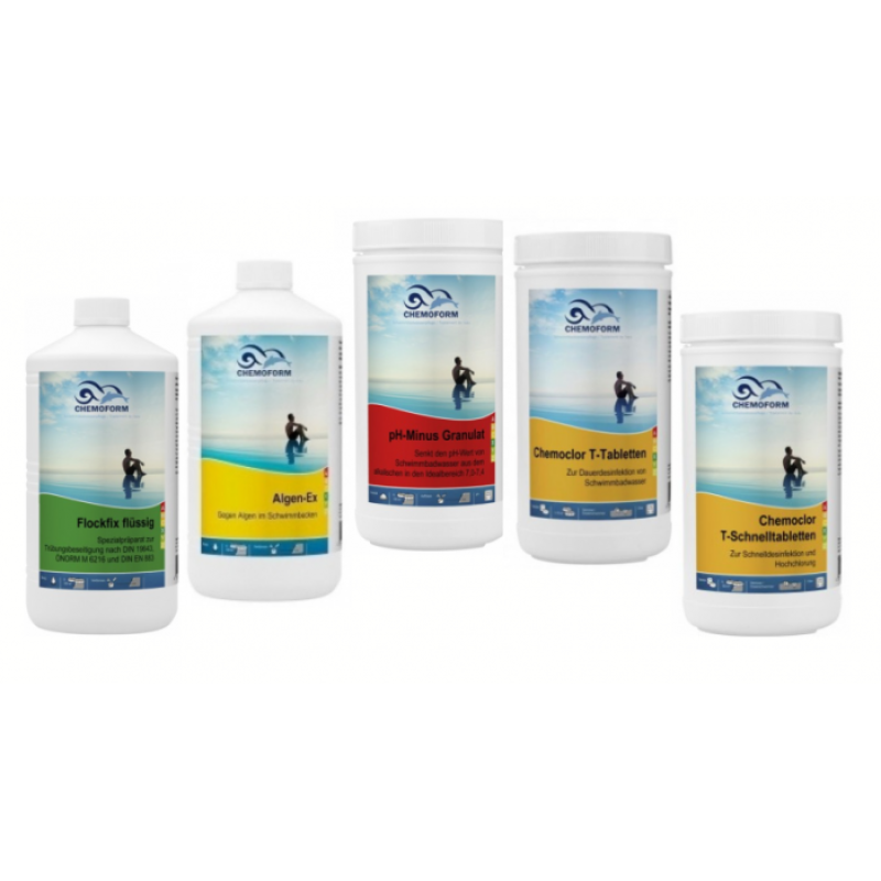 CHEMOFORM chemical kit for swimming pools with sand filter, small CHEMOFORM chemical kit for swimming pools with sand filter, small