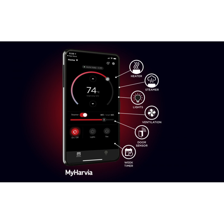 Electric sauna heater control panel - HARVIA Xenio Combi CX110C WiFi