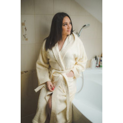 Cotton (cream) hooded robe  Cotton (cream) hooded robe