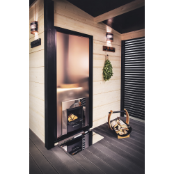 HARVIA Duo glass wall 9 x 21, including frame, aluminum black  HARVIA Duo glass wall 9 x 21, including frame, aluminum black